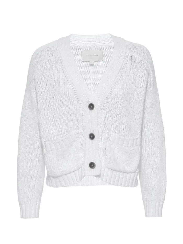 The Cropped Cardigan Salt White Women Brochu Walker Cardigans