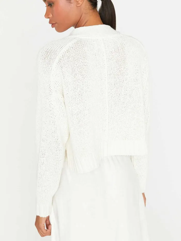 The Cropped Cardigan Salt White Women Brochu Walker Cardigans