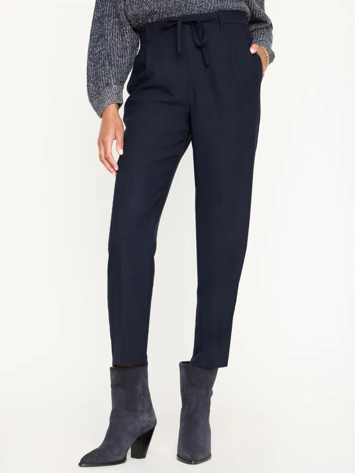 The Dion Pleat Front Pant Baltic Navy Women Brochu Walker Bottoms