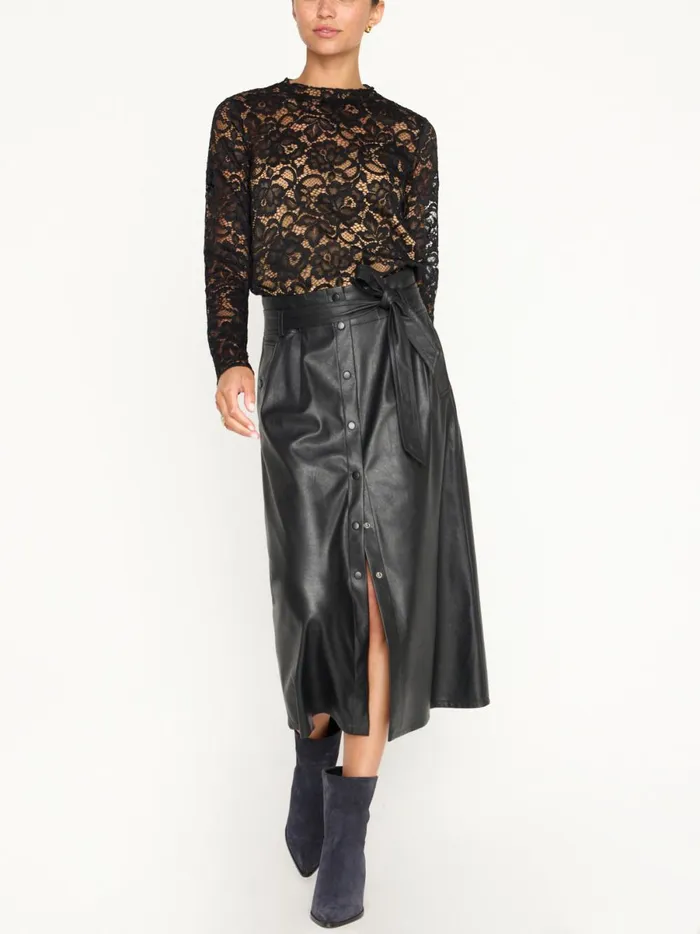 The Donne Floral Lace Top Black Onyx Women Brochu Walker Tops