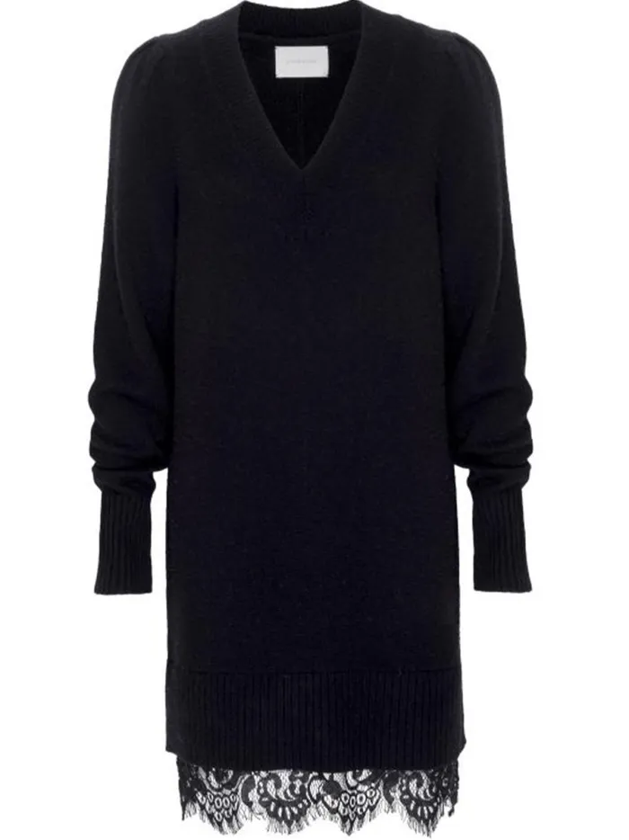 The Elisa Lace Looker Dress Black Onyx With Black Lace Women Brochu Walker Looker Sweaters