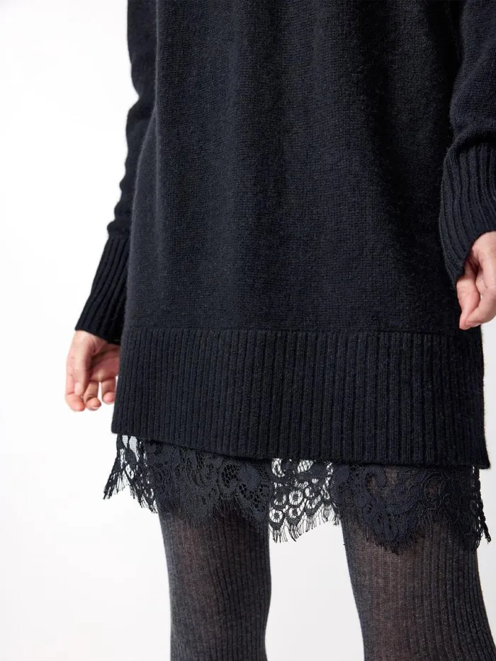 The Elisa Lace Looker Dress Black Onyx With Black Lace Women Brochu Walker Looker Sweaters