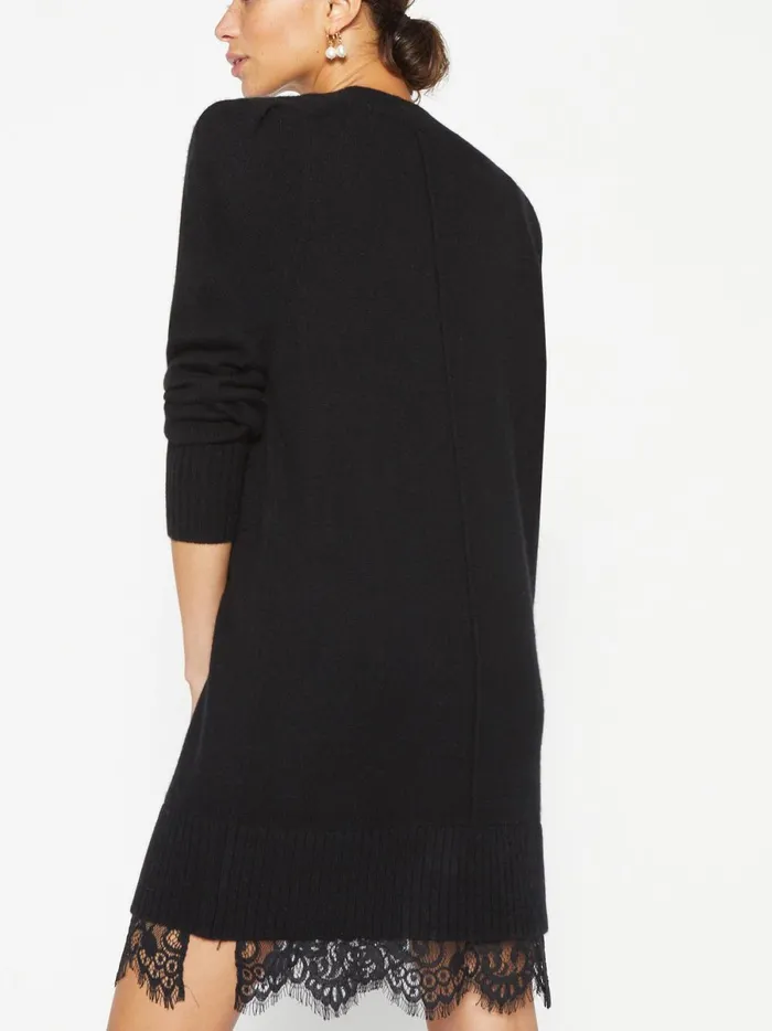 The Elisa Lace Looker Dress Black Onyx With Black Lace Women Brochu Walker Looker Sweaters
