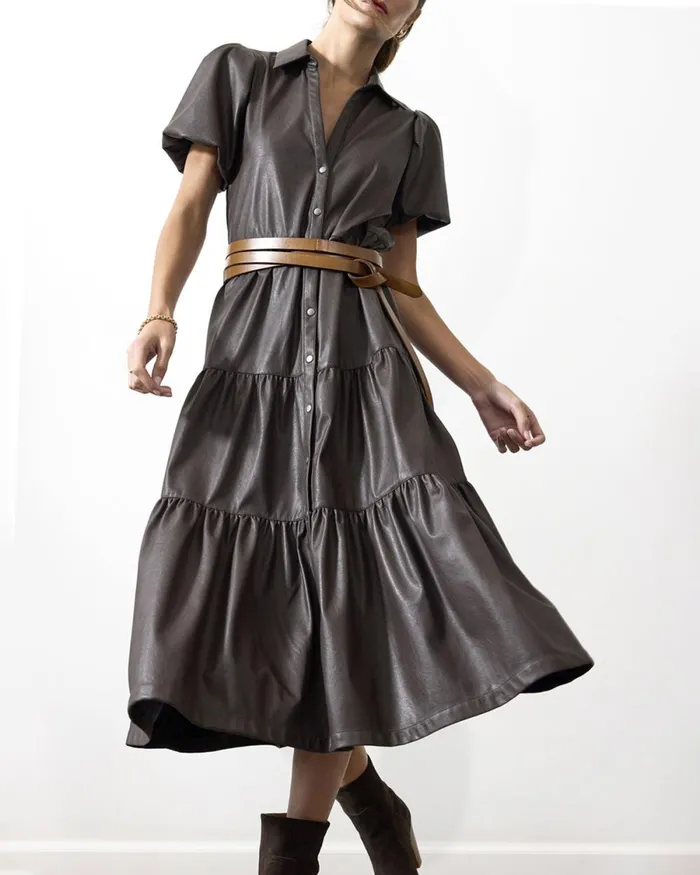 The Havana Vegan Leather Dress Timber Women Brochu Walker Dresses
