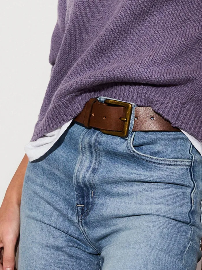 The Heritage Buckle Belt Distressed Brown Women Brochu Walker Belts