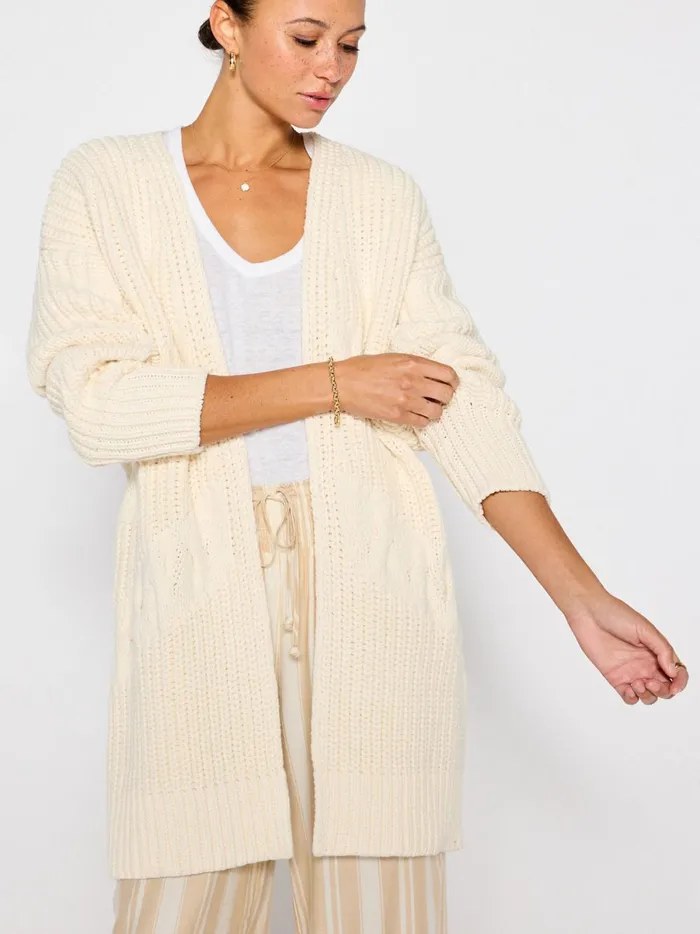 The Holden Handknit Cardigan Creme Women Brochu Walker Cardigans
