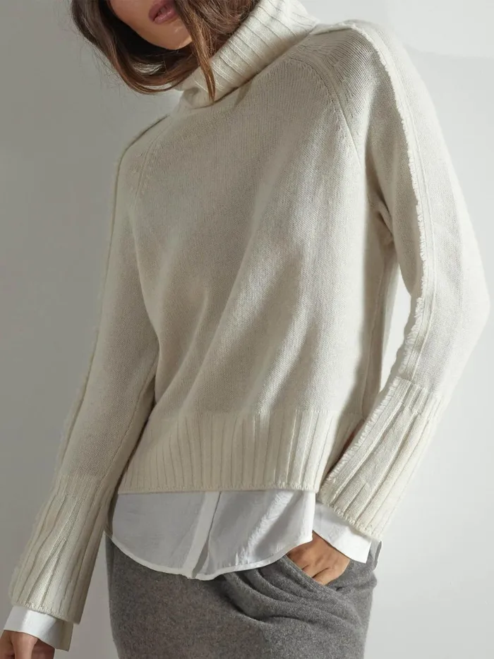 The Jolie Fringe Layered Looker Linen With White Underlayer Women Brochu Walker Looker Sweaters