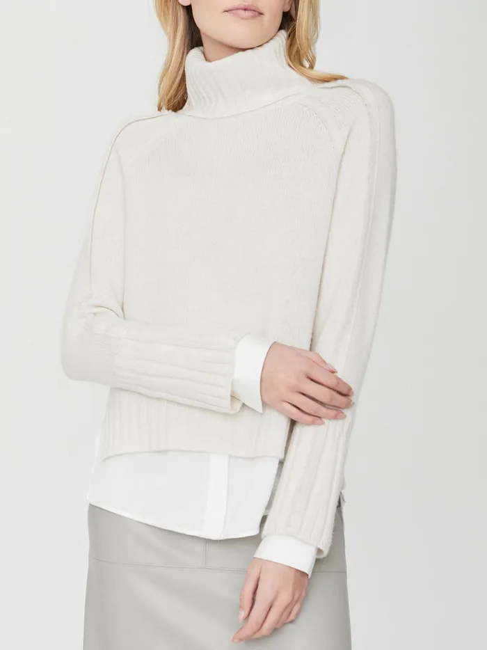 The Jolie Fringe Layered Looker Linen With White Underlayer Women Brochu Walker Looker Sweaters