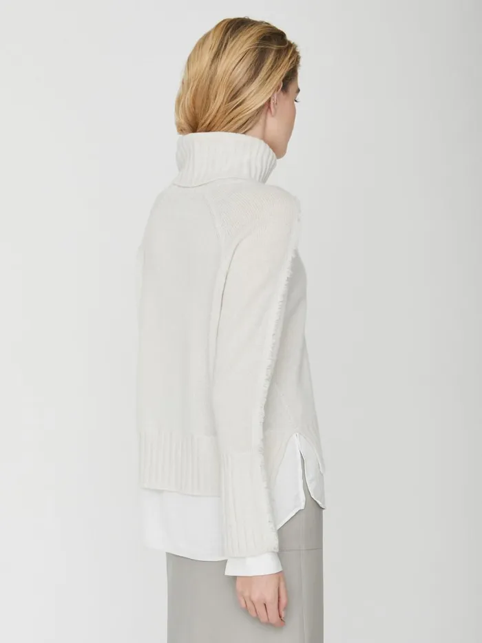 The Jolie Fringe Layered Looker Linen With White Underlayer Women Brochu Walker Looker Sweaters