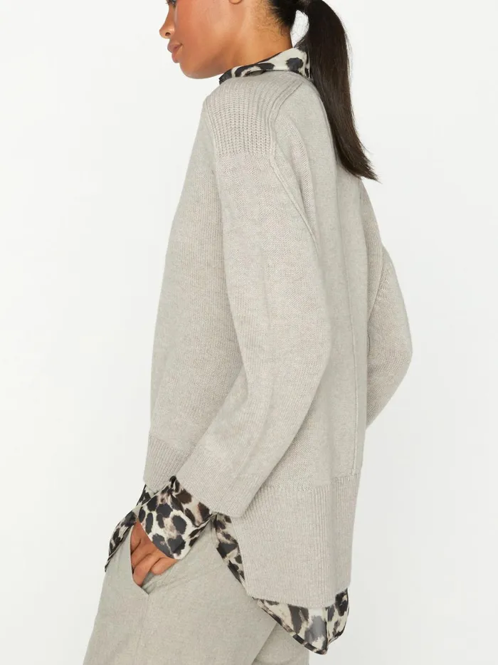 The Looker Layered VNeck Light Chia Printed Combo Women Brochu Walker Sweaters