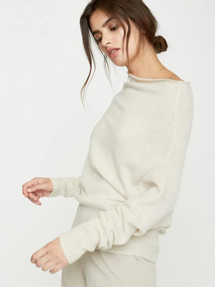 The Lori Off Shoulder Bisque Melange Women Brochu Walker 100 Cashmere