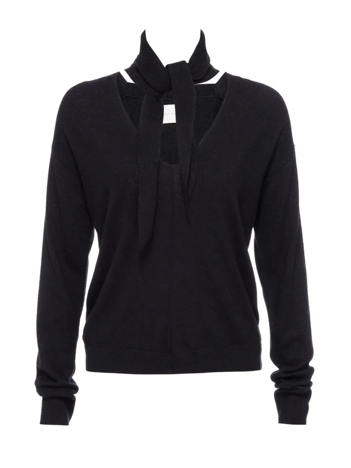 The Oren Tie Pullover Black Onyx Women Brochu Walker Sweaters