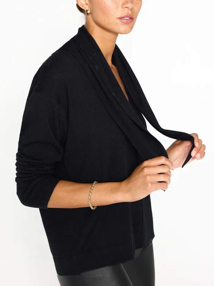 The Oren Tie Pullover Black Onyx Women Brochu Walker Sweaters