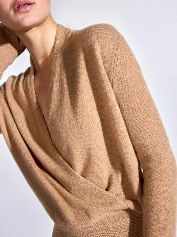 The Phinneas Wrap Camel Melange Women Brochu Walker 100 Cashmere