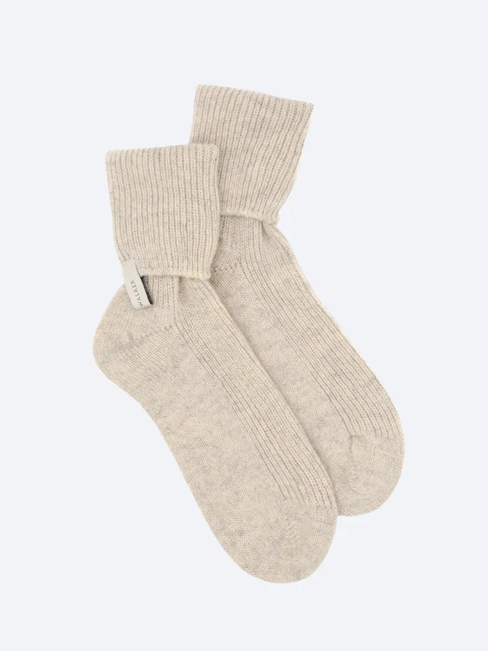 The Ribbed Cashmere Socks Mist Mlange Women Brochu Walker 100 Cashmere