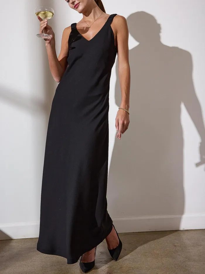 The Stella Bias Dress Black Onyx Women Brochu Walker Dresses