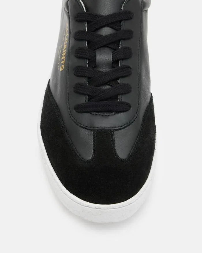 Thelma Leather Low Top Sneakers Black Women AllSaints Shoes and Boots