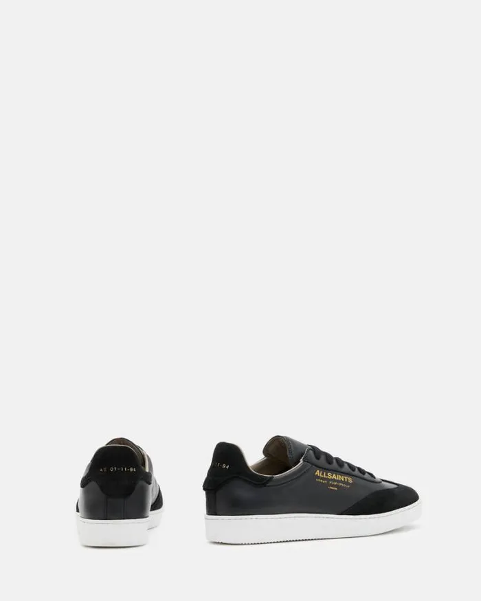 Thelma Leather Low Top Sneakers Black Women AllSaints Shoes and Boots