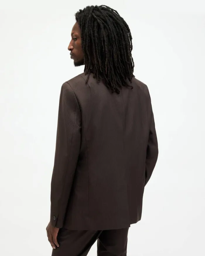Thorpe Pinstriped Relaxed Fit Blazer Tan Brown Men AllSaints Jackets and Coats Thorpe Pinstriped Relaxed Fit Blazer Tan Brown Men AllSaints Jackets and Coats