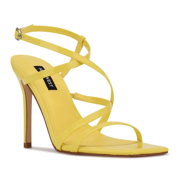 Tilas Heeled Sandals Yellow Women Nine West Dress Tilas Heeled Sandals Yellow Women Nine West Dress