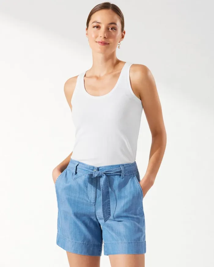 Tommy Bahama Abby Costa Wave Leaves IslandZone Halter Top White Women Tops and Shirts