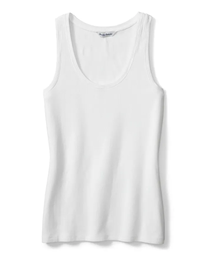 Tommy Bahama Abby Costa Wave Leaves IslandZone Halter Top White Women Tops and Shirts