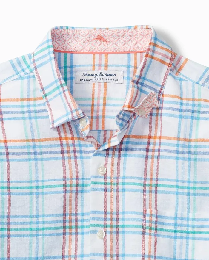 Tommy Bahama Barbados Breeze La Vida Check StretchLinen Shirt White Men Shirts Tommy Bahama Barbados Breeze La Vida Check StretchLinen Shirt White Men Shirts