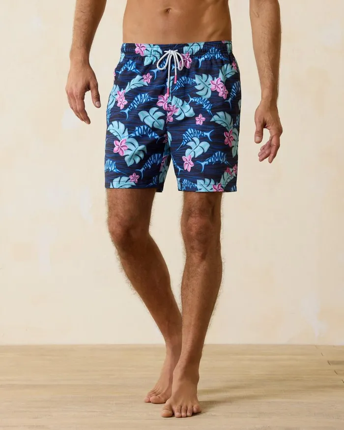 Tommy Bahama Big and Tall Naples Rita Rumble Swim Trunks Lollipop Red Big and Tall Swim and Boardshorts