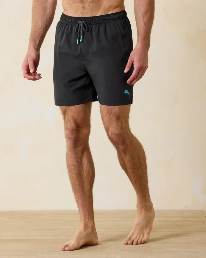 Tommy Bahama Big and Tall Naples Tales Of A Cocktail Swim Trunks Concrete Grey Big and Tall Swim and Boardshorts