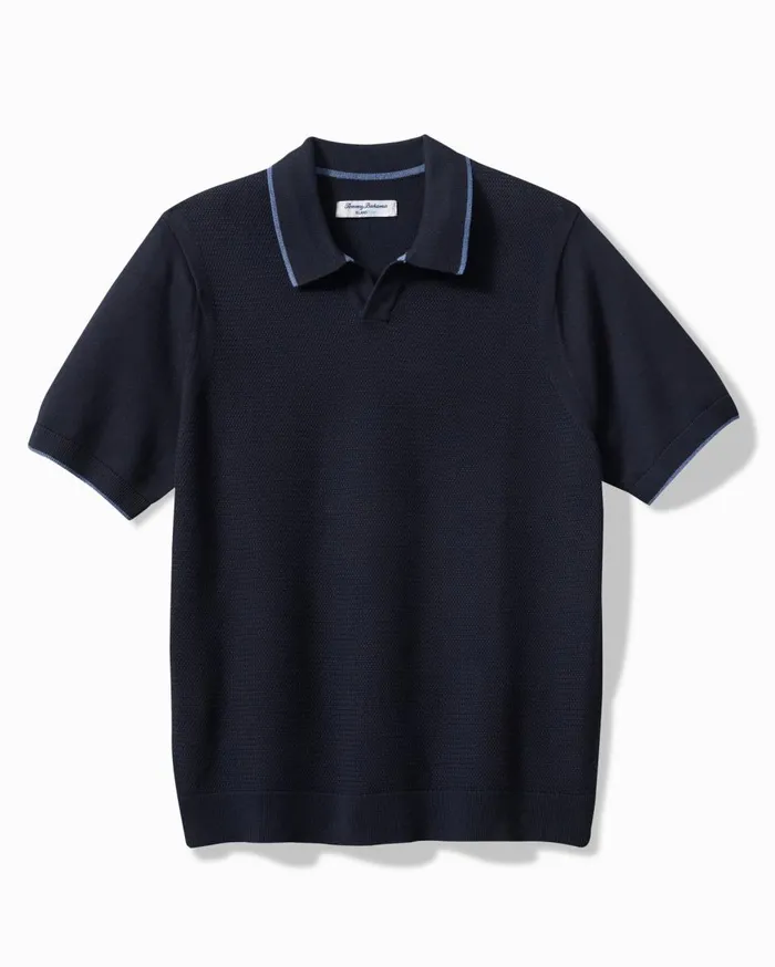 Tommy Bahama Big and Tall Paradiso Cove LongSleeve Polo Coal Big and Tall Polos