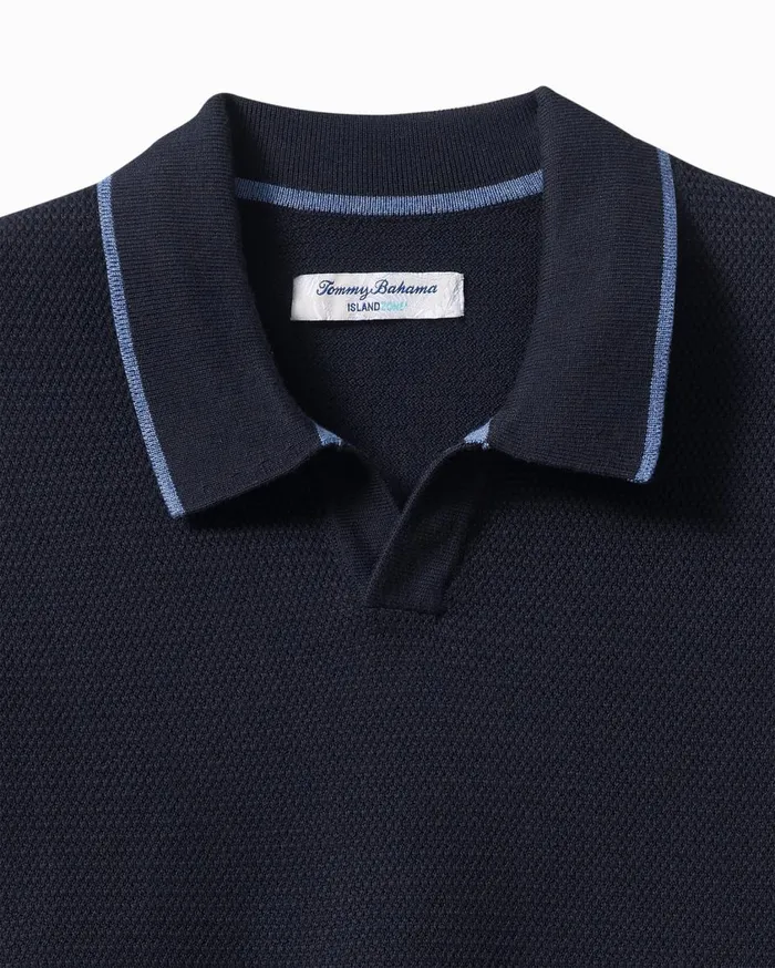 Tommy Bahama Big and Tall Paradiso Cove LongSleeve Polo Coal Big and Tall Polos Tommy Bahama Big and Tall Paradiso Cove LongSleeve Polo Coal Big and Tall Polos