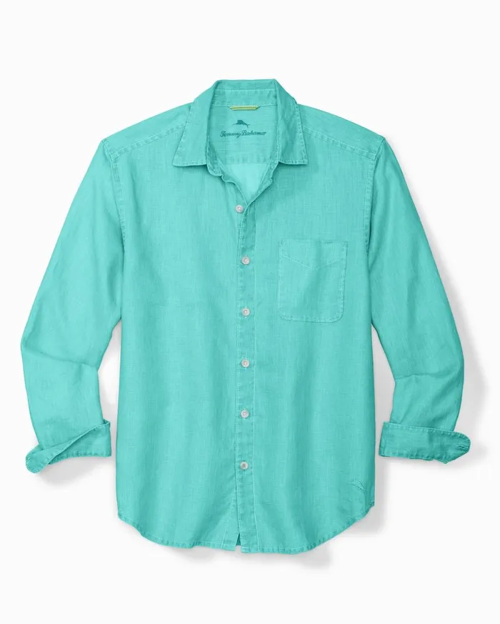 Tommy Bahama Big and Tall Sea Glass Breezer Linen Shirt Lawn Chair Big and Tall Shirts