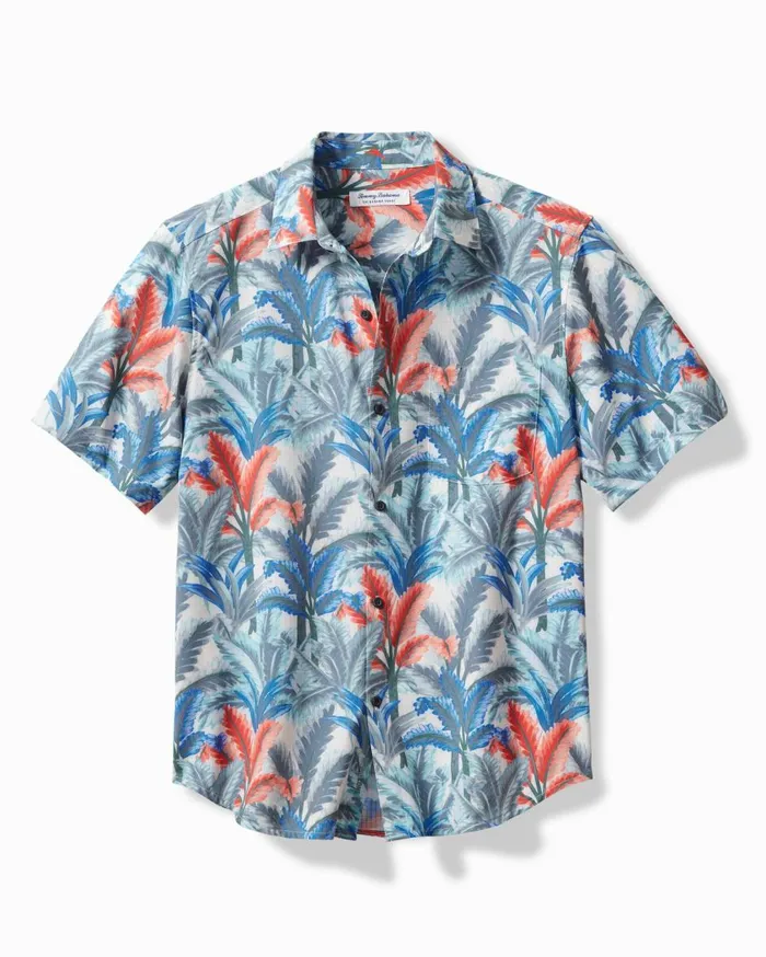 Tommy Bahama Big and Tall Tiki Tumble Silk Camp Shirt Continental Big and Tall Shirts