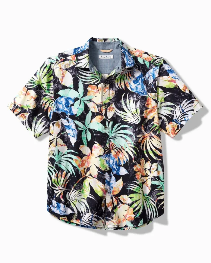 Tommy Bahama Big and Tall Tortola Hasta La Fuego ShortSleeve Shirt Black Big and Tall Shirts Tommy Bahama Big and Tall Tortola Hasta La Fuego ShortSleeve Shirt Black Big and Tall Shirts