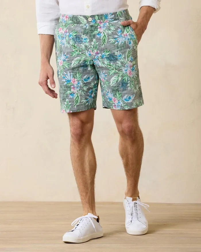 Tommy Bahama Boracay Orchid Botanic 9Inch Cargo Shorts Stone Khaki Men Shorts