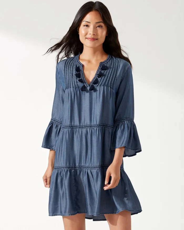Tommy Bahama Chambray Embroidered Coverup Dress Chambray Women Dresses Tommy Bahama Chambray Embroidered Coverup Dress Chambray Women Dresses