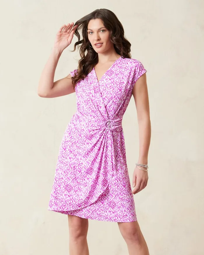 Tommy Bahama Clara Ocean Ikat FauxWrap Dress Orchid Berry Women Dresses Tommy Bahama Clara Ocean Ikat FauxWrap Dress Orchid Berry Women Dresses