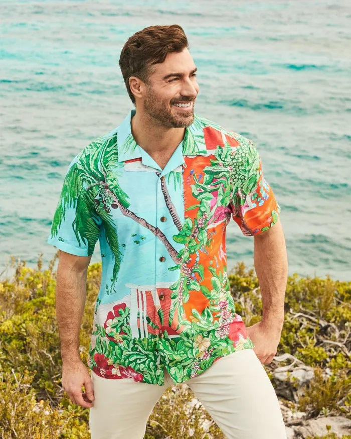Tommy Bahama Coastal Comforts Silk Camp Shirt Summer Aqua Men Shirts Tommy Bahama Coastal Comforts Silk Camp Shirt Summer Aqua Men Shirts