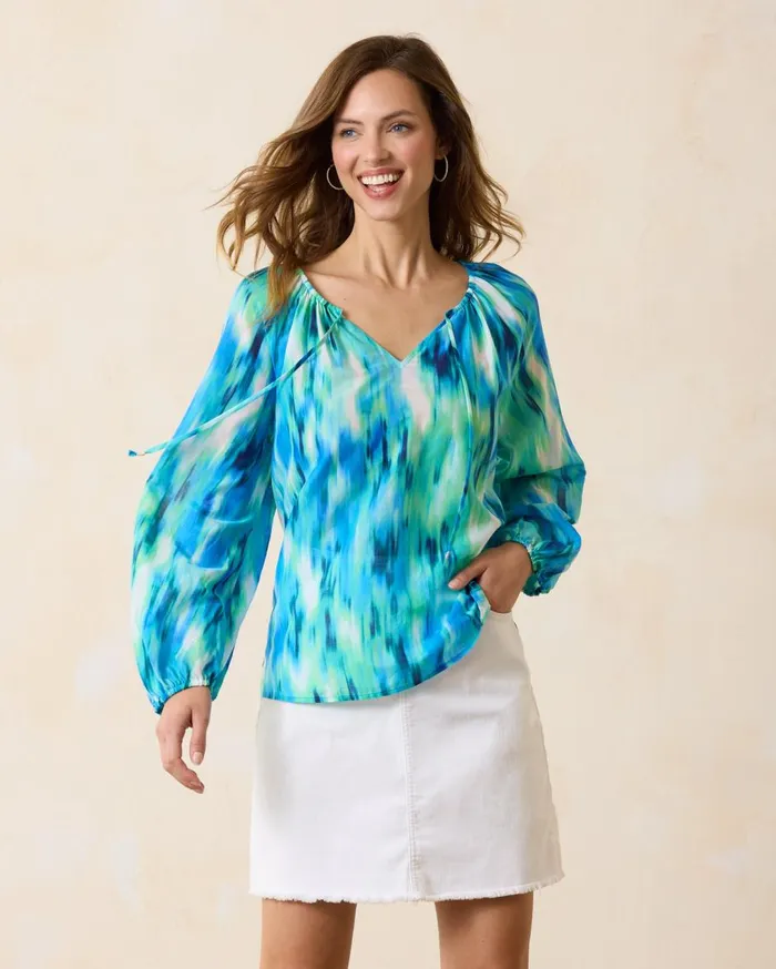 Tommy Bahama Coastalina Relaxed LongSleeve Linen Top White Women Tops and Shirts Tommy Bahama Coastalina Relaxed LongSleeve Linen Top White Women Tops and Shirts