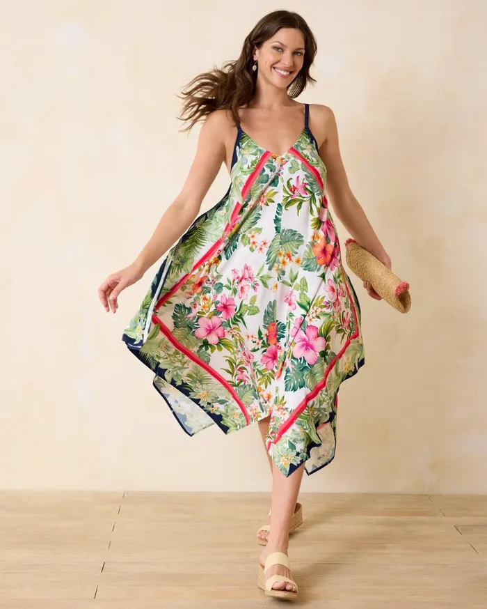 Tommy Bahama Flora Talithia Scarf Coverup Dress White Women Dresses