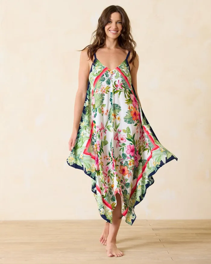 Tommy Bahama Flora Talithia Scarf Coverup Dress White Women Dresses Tommy Bahama Flora Talithia Scarf Coverup Dress White Women Dresses