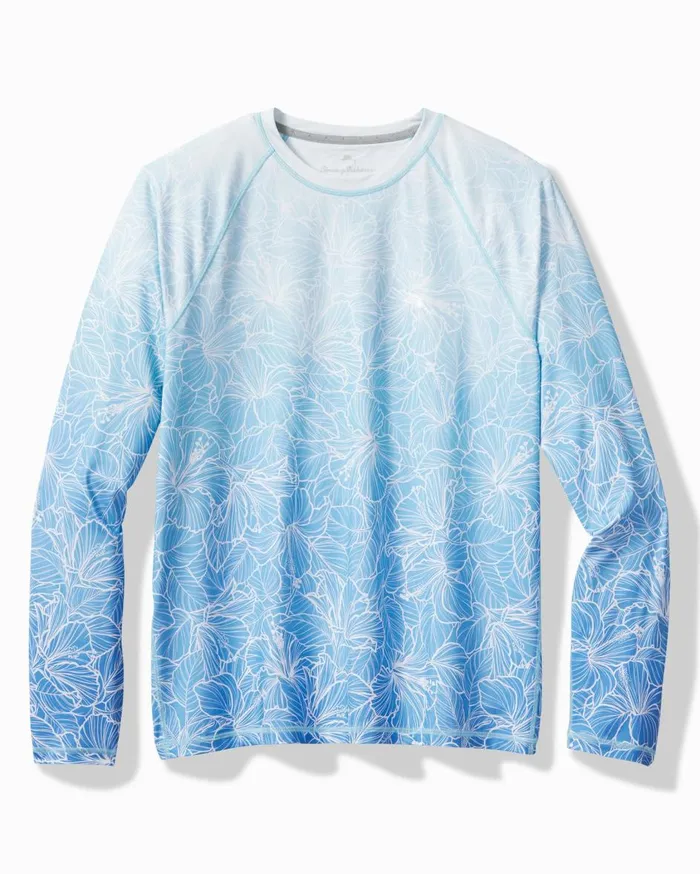 Tommy Bahama High Tide Hibiscus IslandZone Rash Guard Campanula Men TShirts