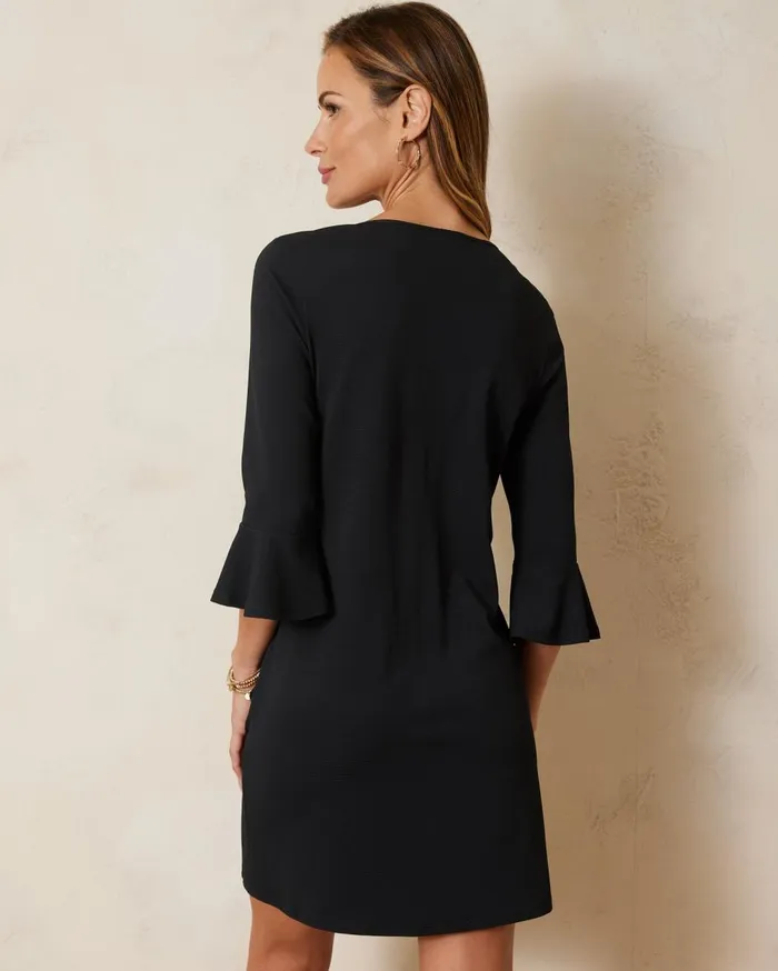 Tommy Bahama Island Cays FlounceSleeve Coverup Dress Black Women Dresses Tommy Bahama Island Cays FlounceSleeve Coverup Dress Black Women Dresses