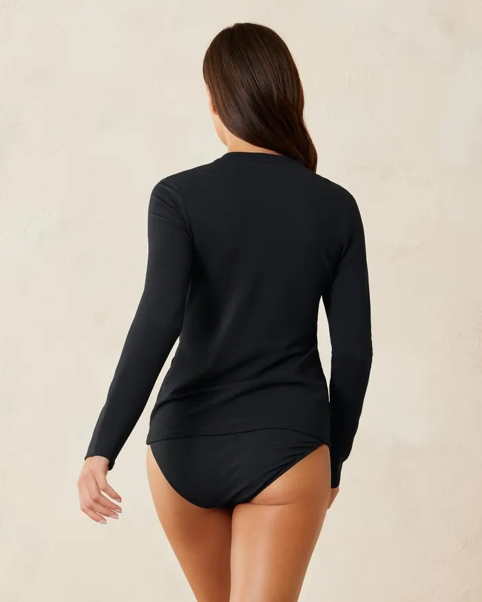 Tommy Bahama Island Cays Rash Guard Black Women Coverups Tommy Bahama Island Cays Rash Guard Black Women Coverups