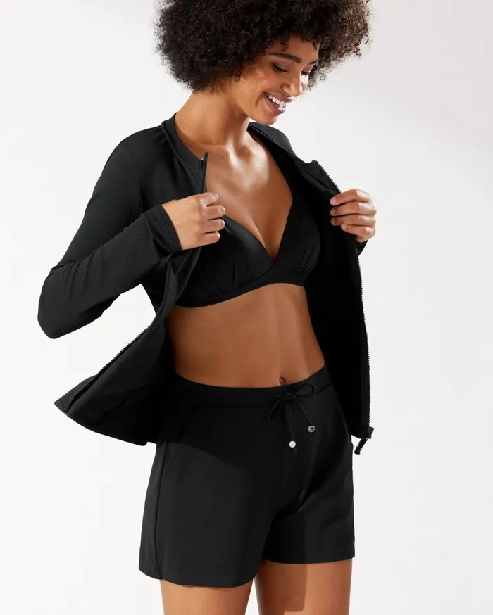 Tommy Bahama Island Cays Rash Guard Black Women Coverups Tommy Bahama Island Cays Rash Guard Black Women Coverups