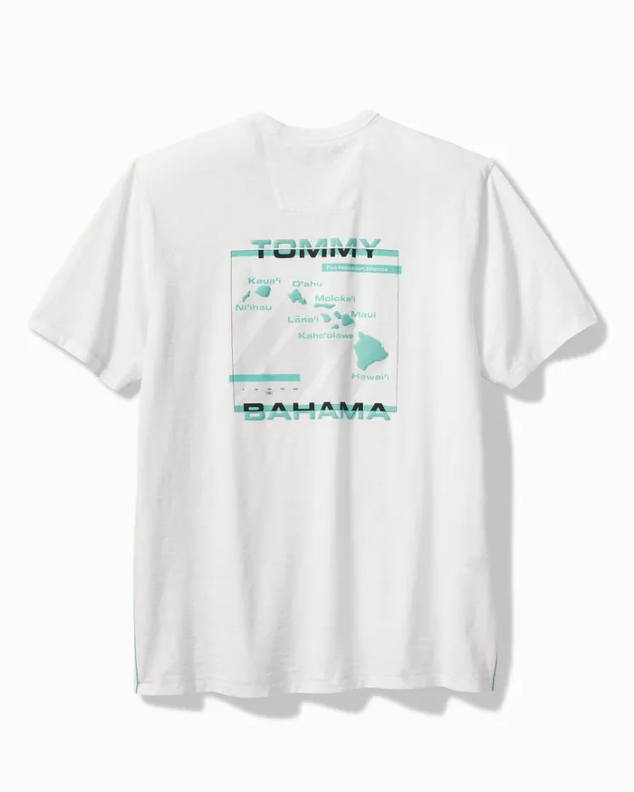Tommy Bahama Island Destination ShortSleeve Lux TShirt White Men TShirts
