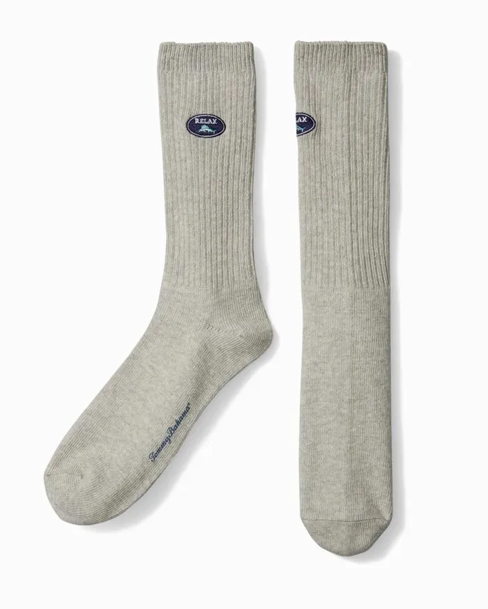 Tommy Bahama IslandZone Sip Back and Relax Socks Grey Heather MenBig and Tall Socks