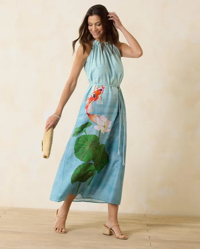 Tommy Bahama Kayo Koi Maxi Dress Arroyo Blue Women Dresses Tommy Bahama Kayo Koi Maxi Dress Arroyo Blue Women Dresses