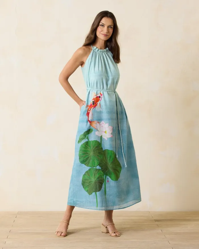 Tommy Bahama Kayo Koi Maxi Dress Arroyo Blue Women Dresses Tommy Bahama Kayo Koi Maxi Dress Arroyo Blue Women Dresses