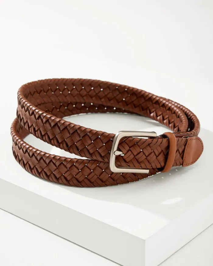 Tommy Bahama Leather TopStitch Belt Tan Men Belts